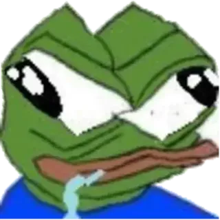 📎 Pepe the Frog Pepe la Rana, Meme, Triste, Llorando, Rana whatsapp sticker