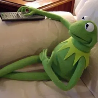 🙎‍♀️ Kermit 科米蛙, 木偶, 表情包, 放松, 遥控器, 青蛙 telegram sticker