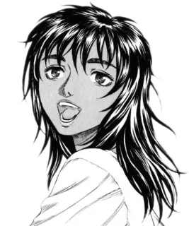 😊 Manga, Anime, Phụ nữ, Mỉm cười, Chân dung, Phim hoạt hình telegram sticker