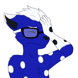😣 Anthro, Furry, Triste, Facepalm, Desenho animado, Personagem whatsapp sticker
