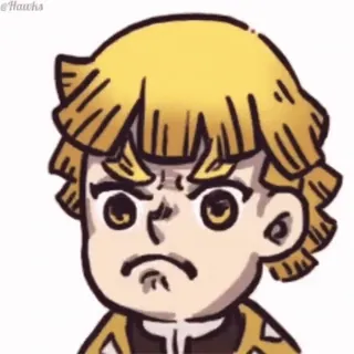 🤤 Zenitsu Agatsuma Demon Slayer Anime, Manga, Wütend, Fanart telegram sticker