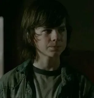 😋 Carl Grimes The Walking Dead nastolatek, serial TV, zombie, apokalipsa, the walking dead telegram sticker