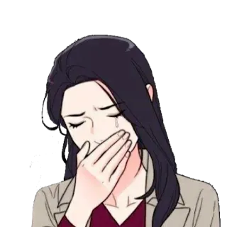😭 울음, 슬픔, 감정, 소녀, 여자 telegram sticker