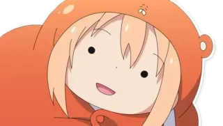 😶 Umaru Doma Himouto! Umaru-chan umaru doma, himouto umaru-chan, аниме, каваи, милый, оранжевая толстовка telegram sticker