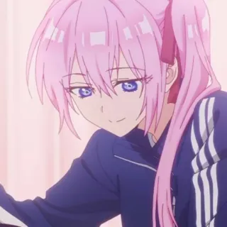 🍧 Anime Mädchen, pinke Haare, Anime, Cartoon, Figur, Lächeln telegram sticker