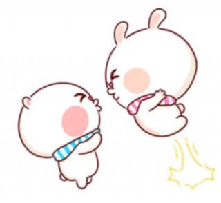 😚 Hase, Bär, niedlich, Cartoon, Tier telegram sticker