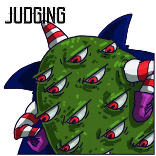 😠 JUDGING monstro, julgando, olhos, criatura, desenho animado telegram sticker