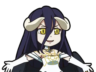 🤗 Albedo Overlord anime, chibi, demon, fantasy, Overlord telegram sticker