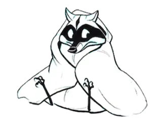 😴 raccoon, animal, cartoon, mammal, illustration, clipart telegram sticker