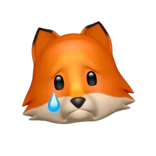 😢 vos, dier, huilen, verdrietig, emoji, cartoon telegram sticker