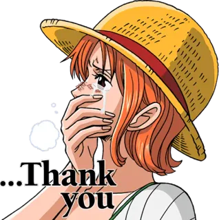 🙏 Nami One Piece Thank you 动漫, 谢谢, 感谢, 哭泣, 娜美, 海贼王 telegram sticker