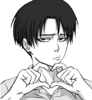 🖤 Levi Ackerman Attack on Titan levi ackerman, attack on titan, anime, manga, heart, cute telegram sticker