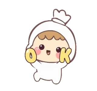 ⭐ OK niedlich, Cartoon, Aufkleber, ok, Zustimmung, Daumen hoch whatsapp sticker