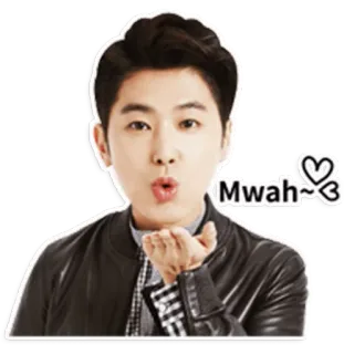 😍 Mwah~ kiss, Korean, blowing kiss, heart, love, greeting telegram sticker