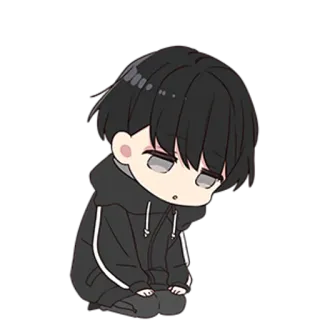 🙃 Animé, Chibi, Triste, Dessin animé, Garçon, Mignon telegram sticker