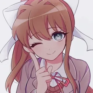 📄 Monika Doki Doki Literature Club! Anime, Fille, Clin d'oeil, Mignon, Monika, Doki Doki Literature Club telegram sticker