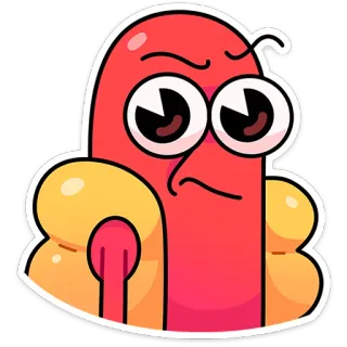 🌶️ Hotdog, Zły, Kreskówka, Jedzenie, Postać telegram sticker