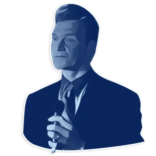 👺 man, singer, microphone, suit, portrait whatsapp sticker