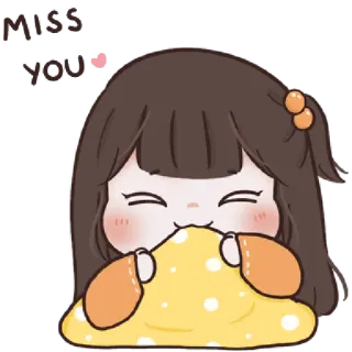 🤪 MISS YOU saudades, desenho animado, fofo, menina, amor, cobertor telegram sticker