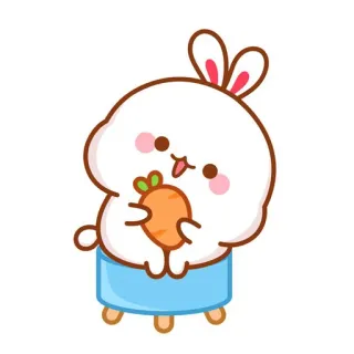 🍼 conejo, zanahoria, lindo, animal, kawaii telegram sticker