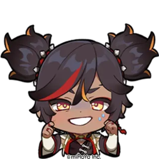 🎭 Xinyan Genshin Impact Videospiel, Anime, Chibi, Genshin Impact, Xinyan whatsapp sticker