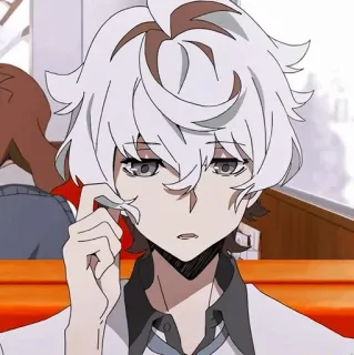 🎐 anime, character, white hair, manga, boy telegram sticker