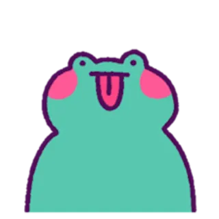 😛 rã, fofo, desenho animado, animal, adesivo, anfíbio telegram sticker