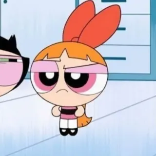🍭 Blossom Powerpuff Girls Dibujos animados, Las Chicas Superpoderosas, Bombón, Enfadado telegram sticker