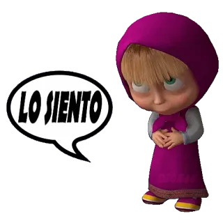 😰 Masha Masha and the Bear LO SIENTO dibujo animado, chica, disculpa, lo siento, animación, lindo/a telegram sticker