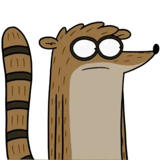 😐 Rigby Regular Show Cartone animato, Animale, Procione, Animato, Programma TV telegram sticker