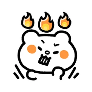 💨 การ์ตูน, สัตว์, หมี, โกรธ, ไฟ, อารมณ์เสีย, น่ารัก telegram sticker