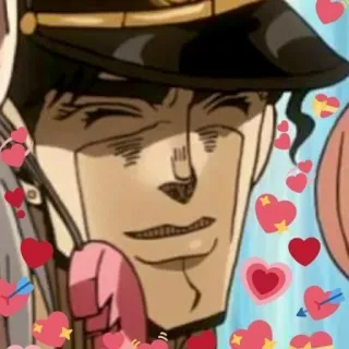 🥰 Jotaro Kujo JoJo's Bizarre Adventure Jojo's Bizarre Adventure, Anime, Aufkleber, Herzen, Jotaro, Süß telegram sticker