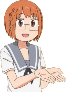 🤲 Anime, Kartun, Karakter, Kacamata, Gadis telegram sticker