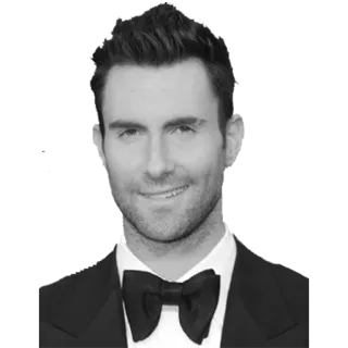 😊 Adam Levine мужчина, певец, знаменитость, портрет, галстук-бабочка, музыка whatsapp sticker
