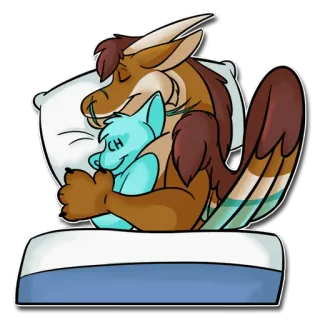 👨‍👦 CH furry, tidur, peluk, kartun, hewan telegram sticker
