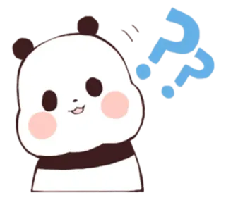 ❓ schattig, panda, vraag, kawaii, cartoon telegram sticker