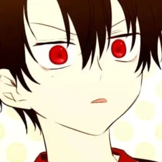 😶 Anime, Manga, Charakter, Illustration, Rote Augen, Junge whatsapp sticker
