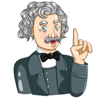 ☝️ Dessin animé, Homme, Professeur, Intellectuel, Montrer du doigt, Illustration whatsapp sticker