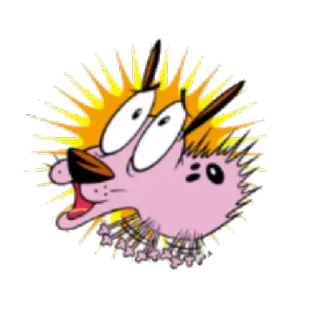 😨 Courage Courage the Cowardly Dog การ์ตูน, หมา, หมาน้อยผู้กล้าหาญ, กลัว, อนิเมชั่น telegram sticker