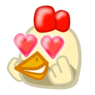 😍 Huhn, Liebe, Herzen, Tier, Emoji telegram sticker