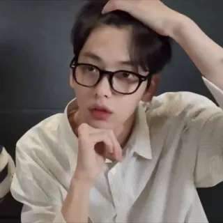 🦈 남자, 안경, 인물사진, 사람, soobin telegram sticker