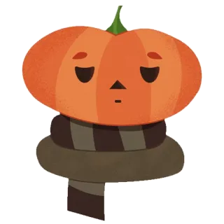 😔 zucca, autunno, autunno, sciarpa, carino, triste, Halloween telegram sticker