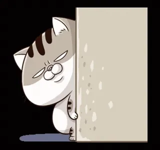 👀 cat, cartoon, animal, cute, sticker telegram sticker