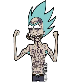 😡 Rick Sanchez Rick and Morty RICK MORTY FUNBOY Rick et Morty, Dessin animé, Animation pour adultes, Drôle, Autocollant telegram sticker