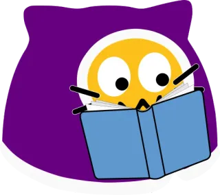 📕 lesen, buch, lernen, cartoon, emoji, bildung telegram sticker
