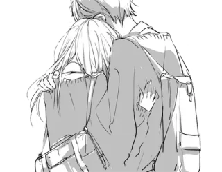 🈯 Anime, Umarmung, Paar, Romantik, Manga, Zuneigung telegram sticker