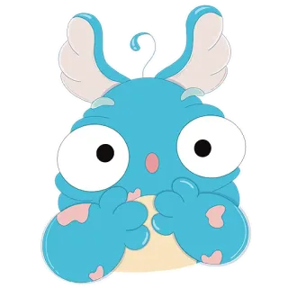 😳 słodki, kreskówka, niebieski, potwór, postać, zabawny, kapryśny telegram sticker