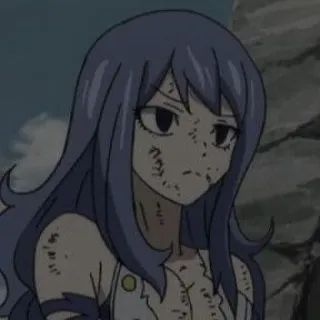 🌊 Juvia Lockser Fairy Tail Anime, Fairy Tail, Juvia Lockser, Blessée, Personnage féminin telegram sticker