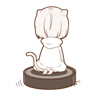😔 고양이, 카와이, 애니메이션, 귀여운, 스티커, 만화 telegram sticker