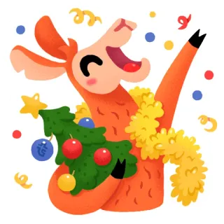 🎄 llama, natal, liburan, meriah, pesta, perayaan, pohon telegram sticker